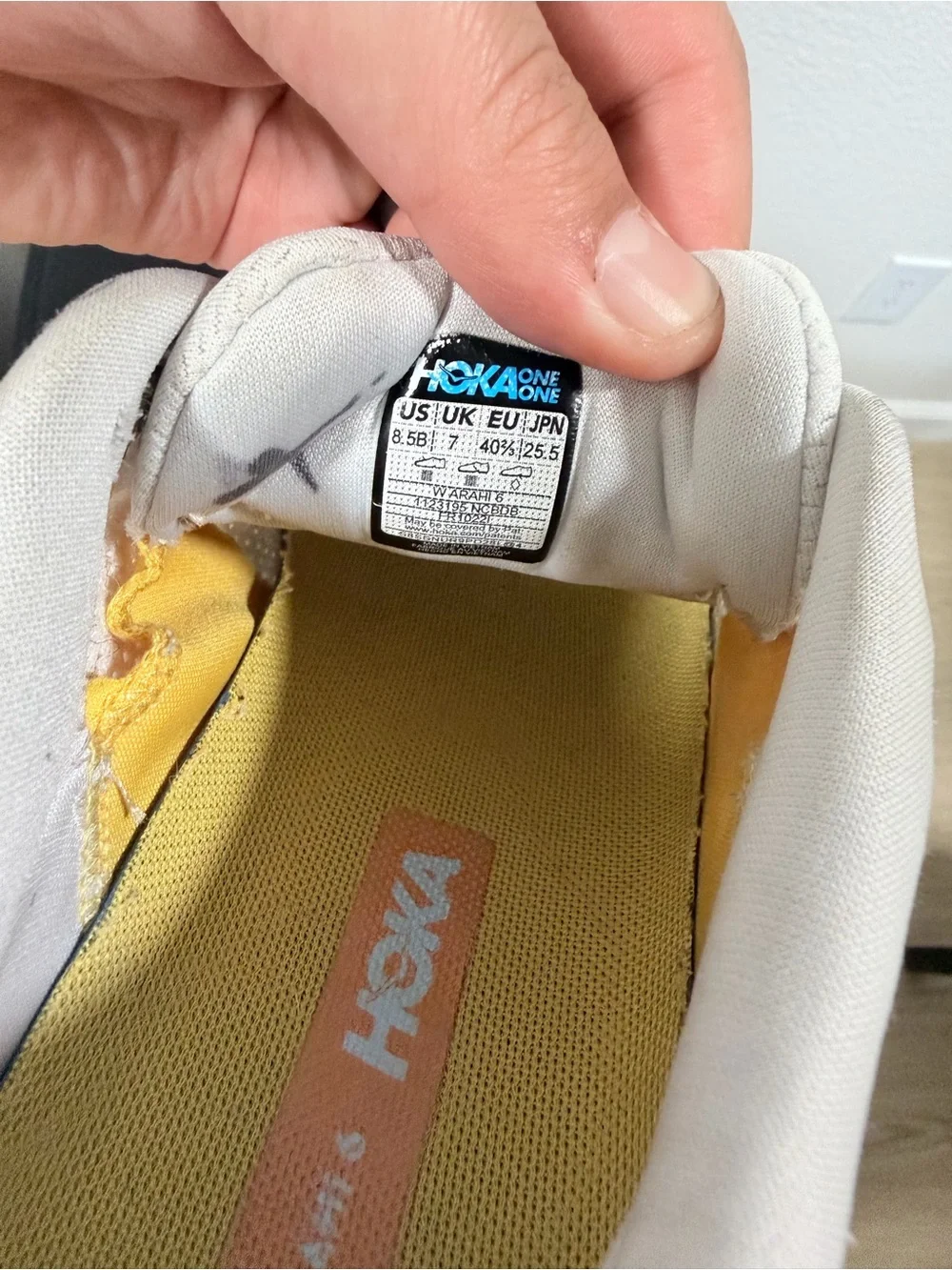 Hoka Men's Running Shoe in Cream, Orange & Yellow